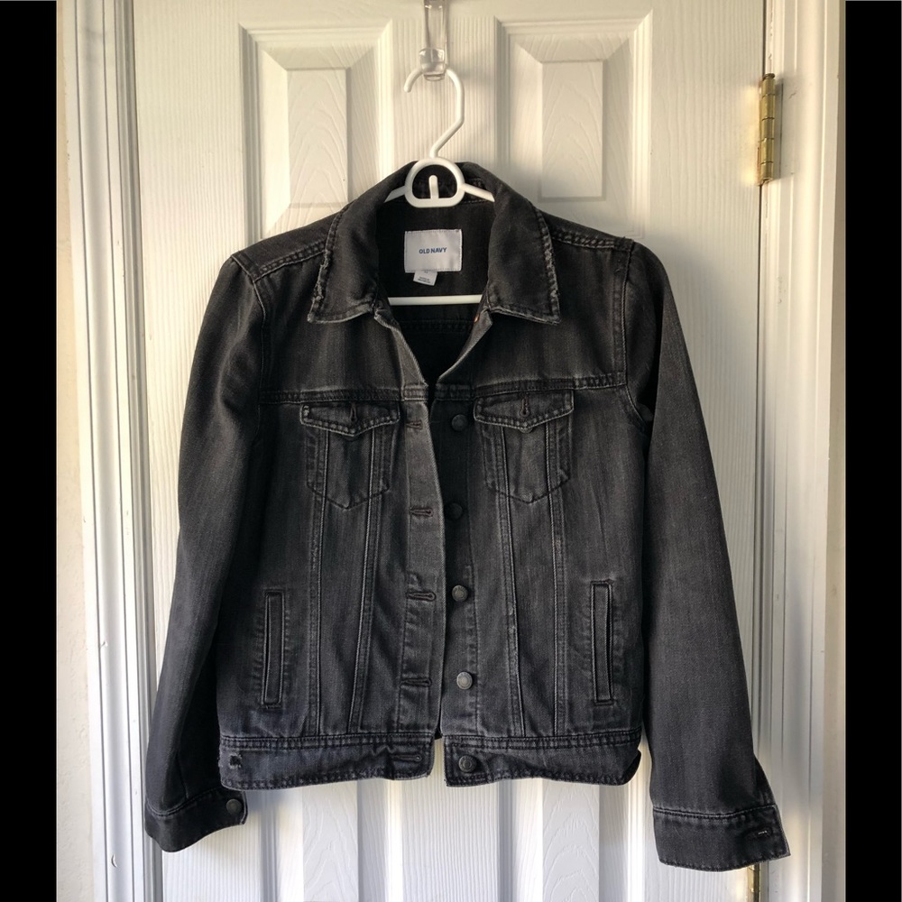 Black Distressed Jean Jacket